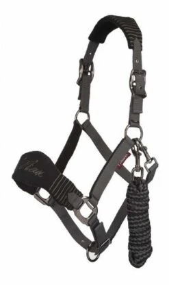 LeMieux Vogue Headcollar And Leadrope Black/Grey