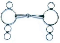 Korsteel Stainless Steel Jointed 3 Ring Dutch Gag Bit