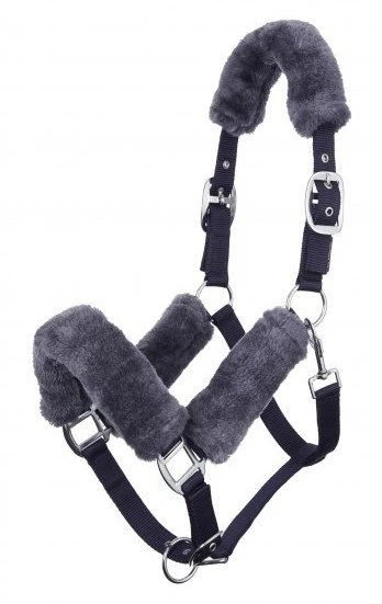 LeMieux Comfort Fleece Headcollar Navy/Grey 3 LeMieux Comfort Fleece Headcollar Navy/Grey