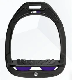 Flex-On Green Composite Inclined Ultra Grip Stirrups - Black/Black/Purple