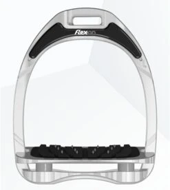 Flex-On Aluminium Inclined Ultra Grip Stirrup Irons - Grey/Grey/Black