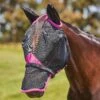 WeatherBeeta ComFiTec Deluxe Durable Mesh Mask With Ears And Nose Black/Purple -Saddle Shop 14480 27242