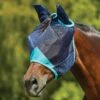 Weatherbeeta ComFiTec Deluxe Fine Mesh Mask With Ears Navy/Turquoise -Saddle Shop 14498 27255