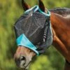 Weatherbeeta ComFiTec Deluxe Fine Mesh Mask Black/Turquoise -Saddle Shop 14499 27250