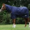Saxon Defiant 600D Combo Neck Heavy Navy/White Turnout Rug -Saddle Shop 15125 28680