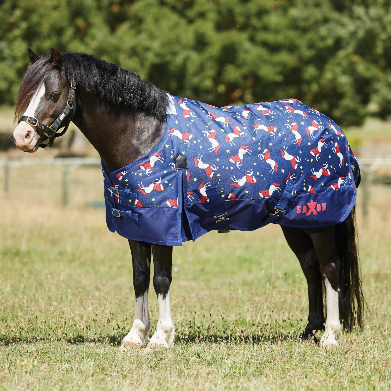 Saxon 600D Pony Standard Neck Medium Unicorn Turnout Rug 3 Saxon 600D Pony Standard Neck Medium Unicorn Turnout Rug
