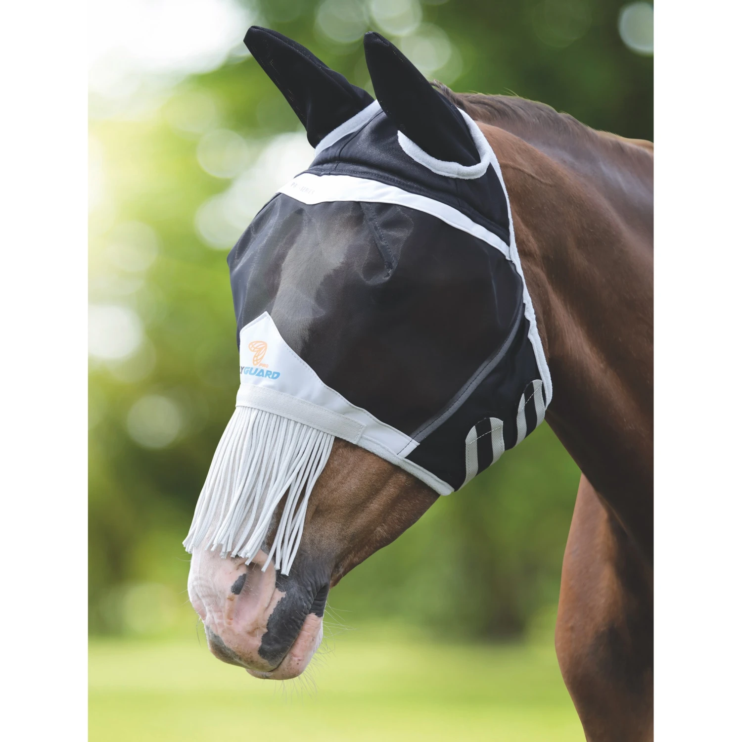 Shires Fine Mesh Fly Mask With Ears & Nose Fringe 3 Shires Fine Mesh Fly Mask With Ears & Nose Fringe