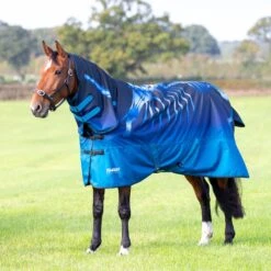 Shires Tempest Original Lite Turnout Combo Rug Blue Skeleton