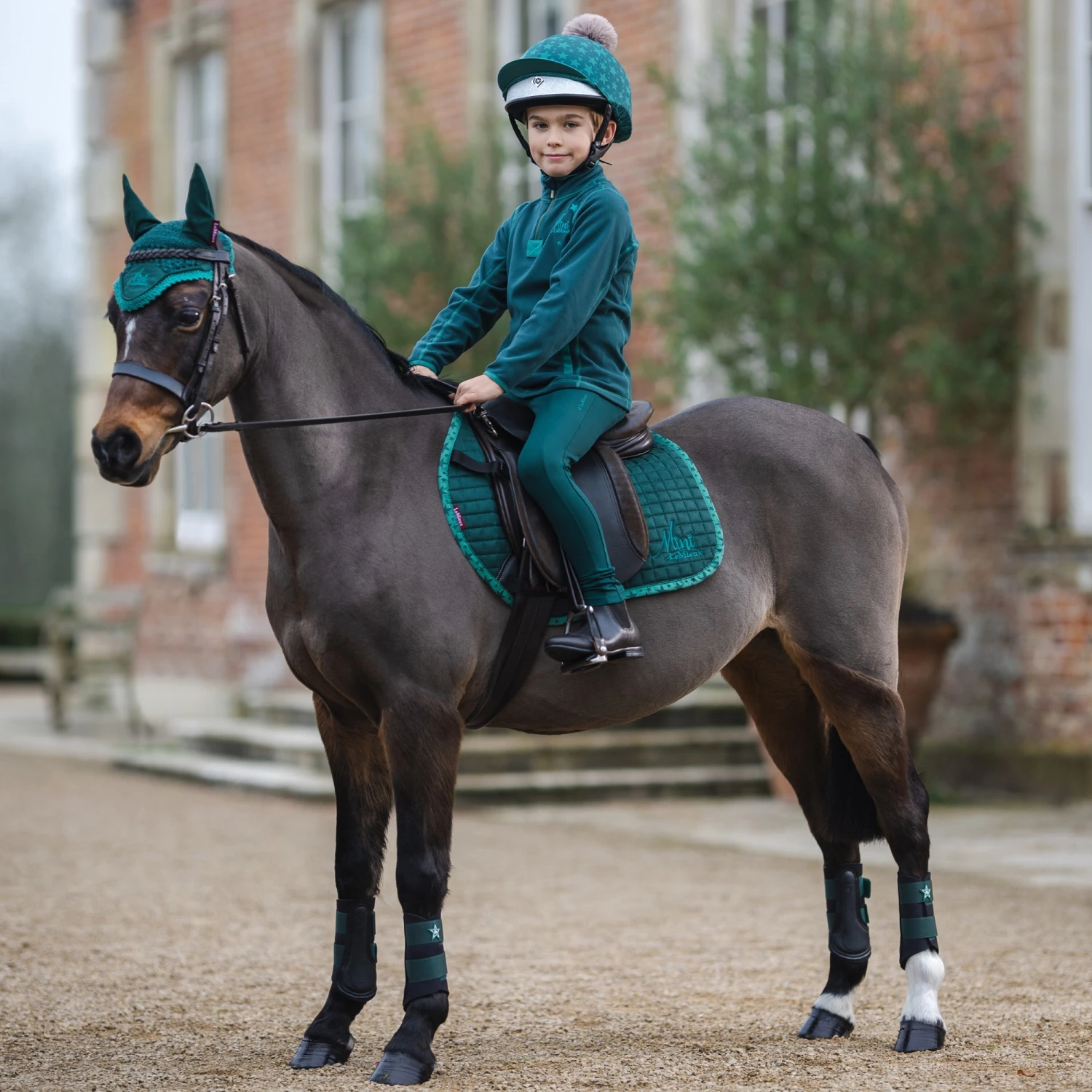 LeMieux Mini Fly Hood Spruce 4 LeMieux Mini Fly Hood Spruce - Image 2