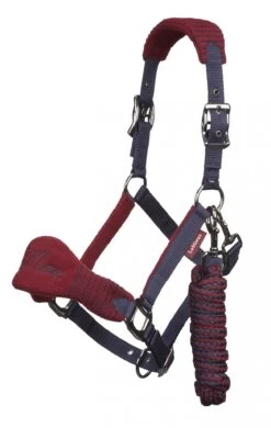 LeMieux Vogue Headcollar And Leadrope Burgundy/Navy