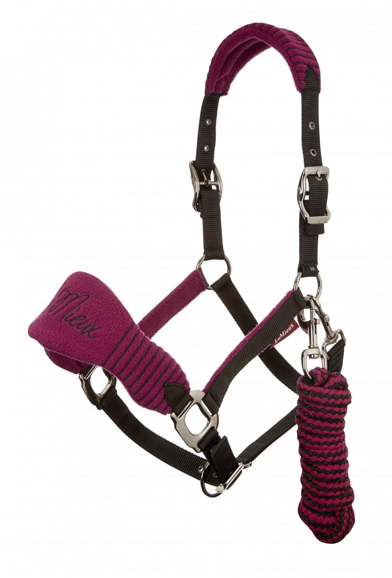 LeMieux Vogue Headcollar And Leadrope Plum/Black 3 LeMieux Vogue Headcollar And Leadrope Plum/Black